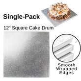 1 Board - 12" Square Cake Drums - Silver Cake Drum